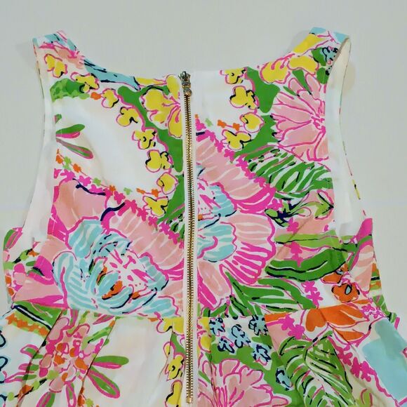 Lilly Pulitzer For Target Nosey Posey Babydoll Top-Small-Sleeveless-Exposed Zip - Picture 6 of 10